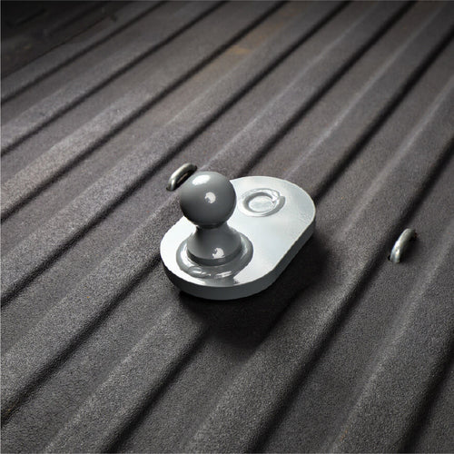 B&W Trailer Hitches turnoverball 4” gooseneck ball extender installed in a pickup bed