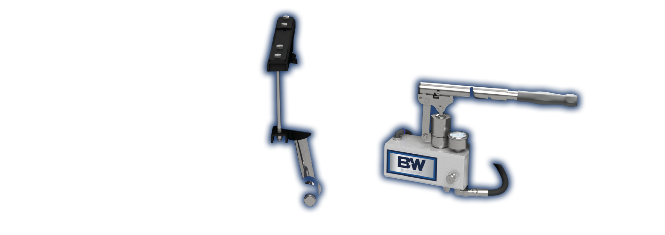 the hydraulic cylinder and pump handle on a B&W Continuum weight distribution hitch