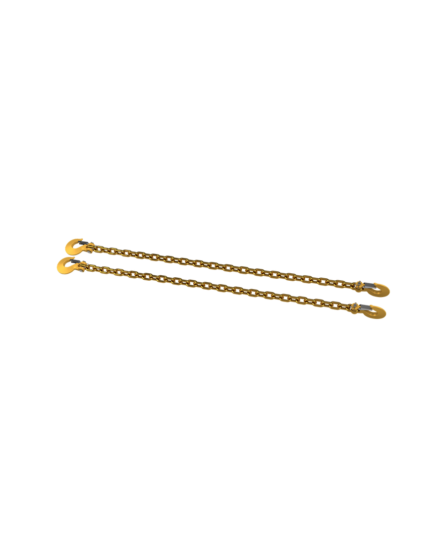 two safety chains with hooks on each end for the B&W fifth wheel to gooseneck adapter 
