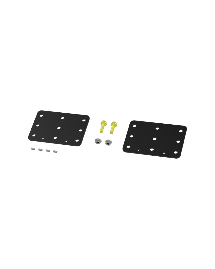 two 9-hole black adapter plate shims with 2 bolts and 2 nuts for the B&W fifth wheel to gooseneck adapter 