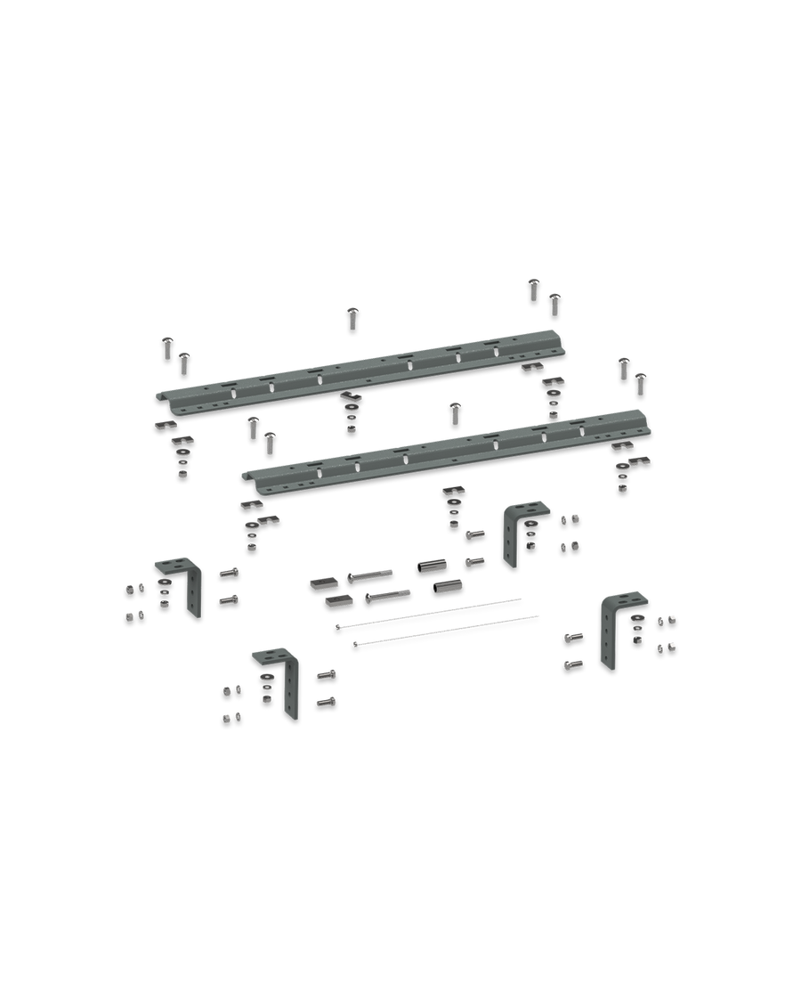 B&W Trailer Hitches fifth wheel mounting rails and supplemental kit.