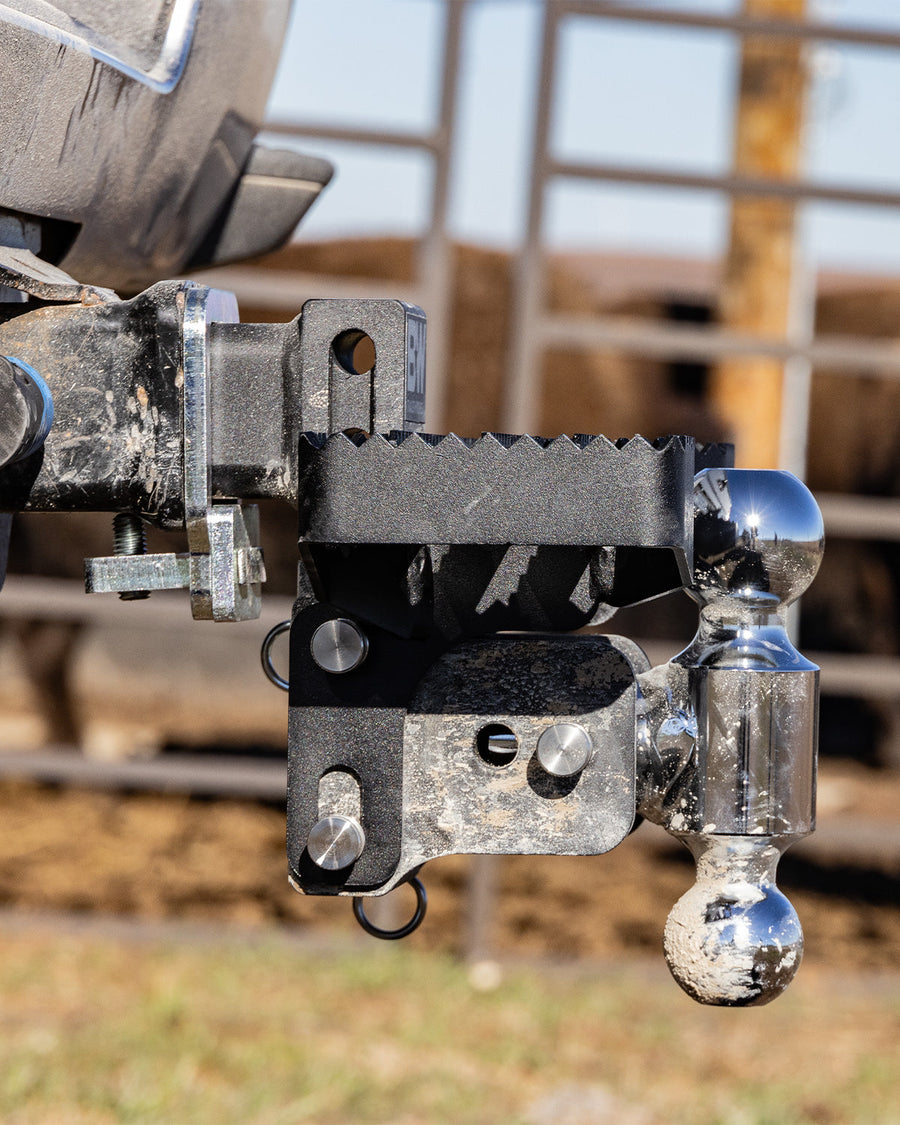 B&W Trailer Hitches receiver hitch silencer mounted on a Tow & Stow.