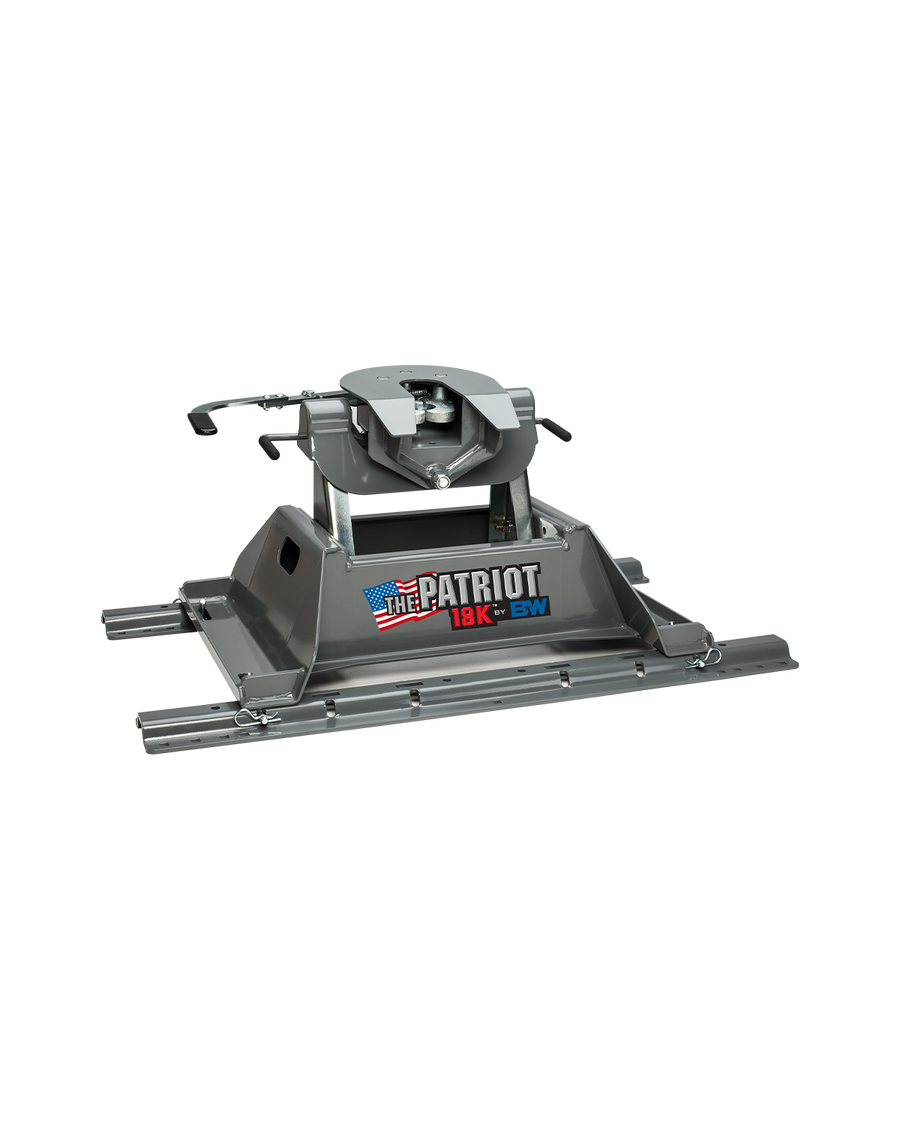 B&W Trailer Hitches 18k rail-mounted fifth wheel hitch.