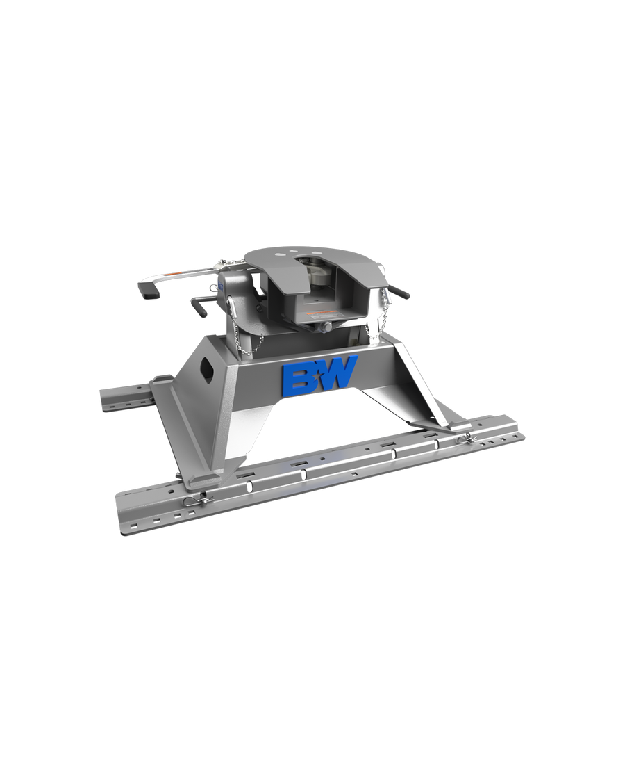 B&W Trailer Hitches 20k rail-mounted companion fifth wheel hitch.