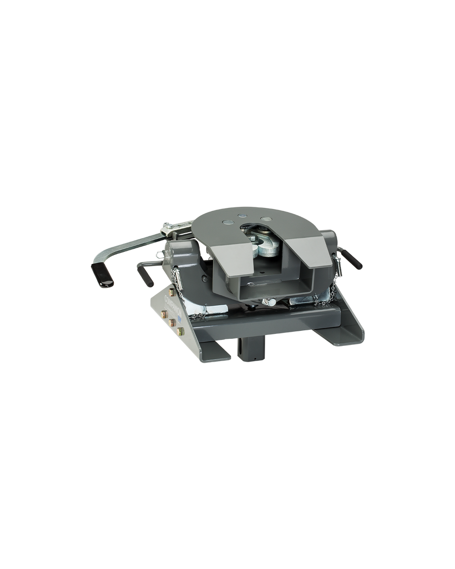 B&W single-point companion fifth wheel hitch for flatbed trucks.