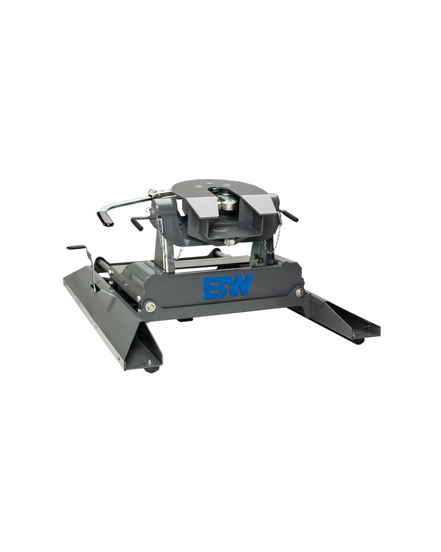 B&W Trailer Hitches single-point companion fifth wheel slider hitch.