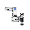 B&W dual ball, chrome Tow & Stow Adjustable Ball Mount with a 5" drop.