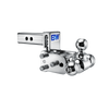 B&W Trailer Hitches chrome Tow & Stow Adjustable Ball Mount with a 3" drop.