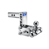 B&W tri-ball, chrome Tow & Stow Adjustable Ball Mount with a 5" drop.