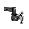 B&W dual ball, black Tow & Stow Adjustable Ball Mount with a 5" drop.