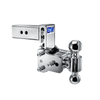 B&W Trailer Hitches chrome Tow & Stow Adjustable Ball Mount with a 5" drop.