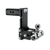 B&W tri-ball, black Tow & Stow Adjustable Ball Mount with a 7" drop.