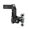 B&W Trailer Hitches black multipro Tow & Stow with dual balls, 2.5" shank, & 7" drop.
