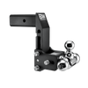 B&W Trailer Hitches black multipro Tow & Stow with three balls, 2.5" shank, & 7" drop.