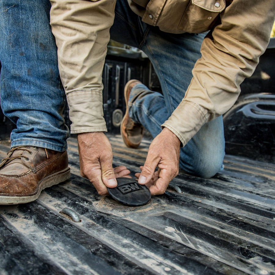 B&W Trailer Hitches Turnoverball rubber cover being placed in socket.