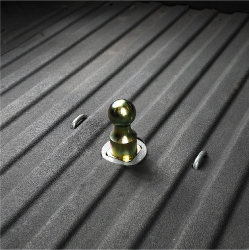 B&W turnoverball hi-rise gooseneck ball installed in a pickup bed