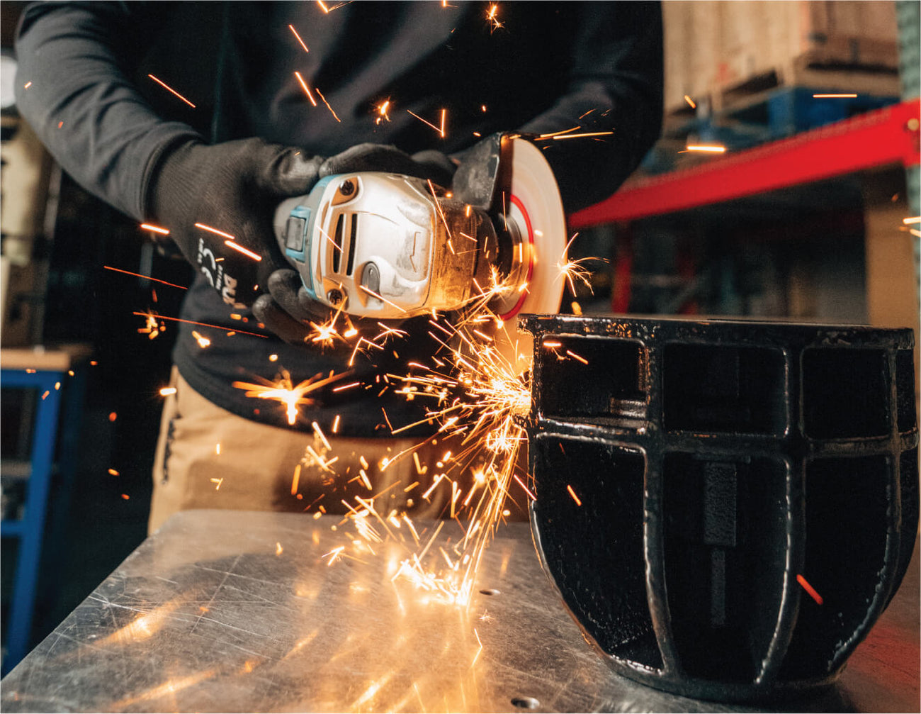 Angle grinder testing power-tool resistance of ICON Coupler Lock
