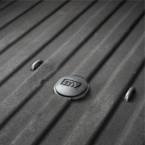 B&W Turnoverball gooseneck cover installed in a pickup bed